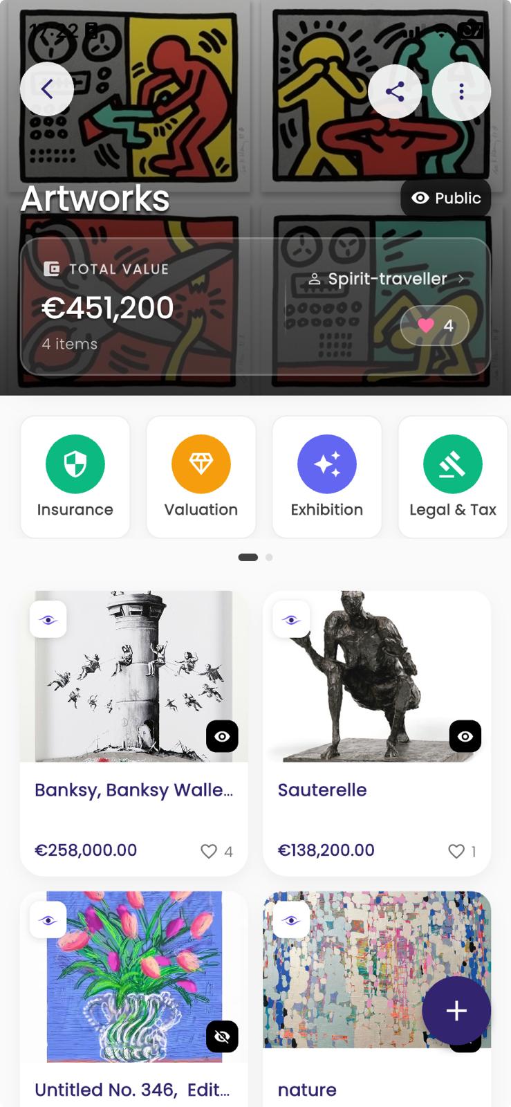 Art collection in the OBJAIS app